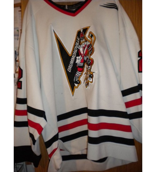 Custom QMJHL Drummondville Voltigeurs 1999 00 22 David Girard Hockey jersey Home White